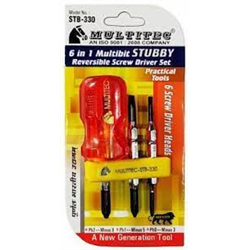 6 in 1 Multibit Stubby Reversible Screw Driver Set