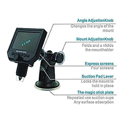 Wireless Digital Microscope 4.3 Inch Hd 3.6Mp 1-600X Magnifier G600 Portable LCD 1080P UK Plug