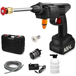 Wireless High Pressure Washer for Car Washing 48V Rechargeable Electric Pressure Washer Gun Machine Tool for Bike, Cleaning, Gardening with Adjustable 3 in 1 Nozzle and 5M Hose Pipe