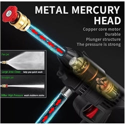 Wireless High Pressure Washer for Car Washing 48V Rechargeable Electric Pressure Washer Gun Machine Tool for Bike, Cleaning, Gardening with Adjustable 3 in 1 Nozzle and 5M Hose Pipe