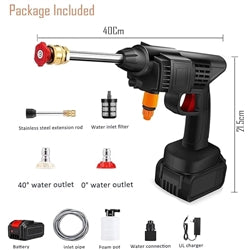 Wireless High Pressure Washer for Car Washing 48V Rechargeable Electric Pressure Washer Gun Machine Tool for Bike, Cleaning, Gardening with Adjustable 3 in 1 Nozzle and 5M Hose Pipe